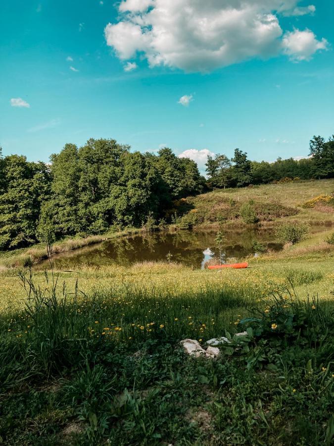 La Ferme Du Pont De Maumy, Cabane Au Bord De L'Etang Et Bain Nordique Busserolles Exteriör bild